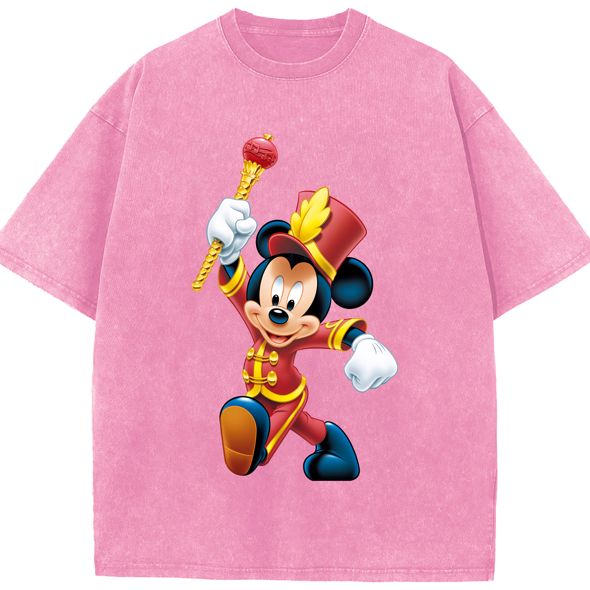 （画像用） ミッキーマウス Mickey Mouse 綿100% ヴィンテージ風 半袖Tシャツ（フロントプリント）